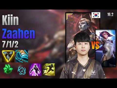 Kiin Top Zaahen vs Fiora lol KR solo rank Full Game 16.2 | 기인 자헨 vs 피오라