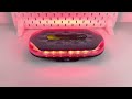 Modro-červená AKU LED rampa - 48x LED / diaľkový ovládač / ECE R65 / s magnetom (328x186x50mm) - Video Youtube
