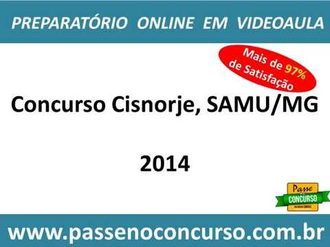 Concurso Cisnorje, SAMU/MG - Vários Cargos