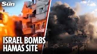 Download the video "Israel BLOWS UP 'Hamas' building as peace deal crumbles in Gaza"