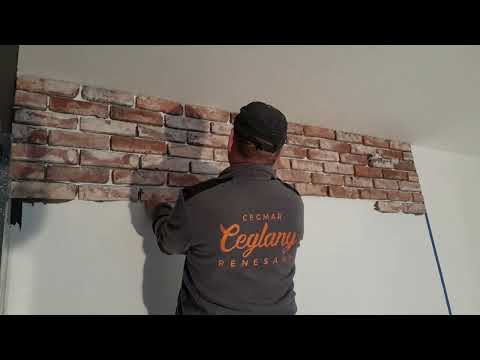 Montaż płytek ze starej cegły