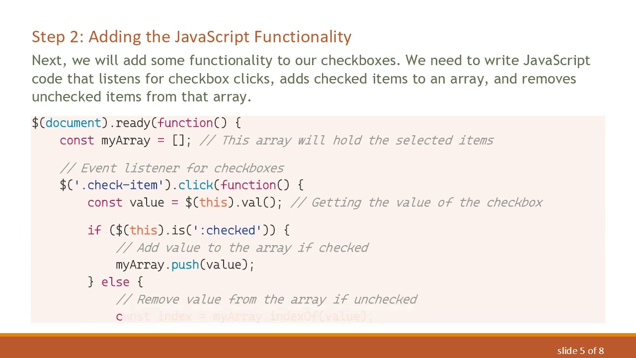How to Create a List in JavaScript with Checkbox Interactivity