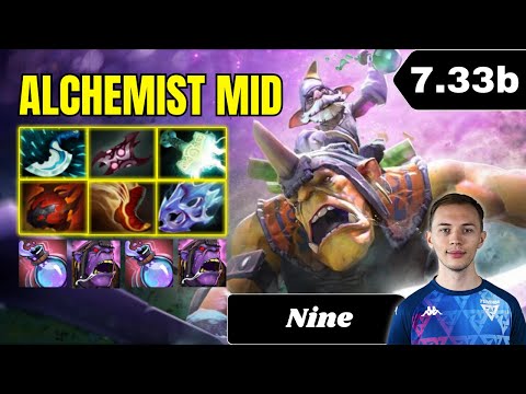 PATCH 7.33b - Nine Alchemist Mid Lane Gameplay - Dota 2 Full Match Gameplay