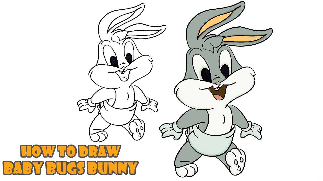 How to Draw Baby Bugs Bunny From Looney Tunes
