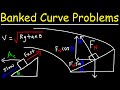 Banked Turn Physics Problems