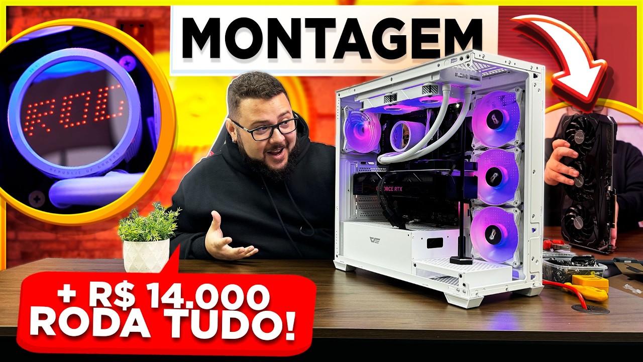 Montamos um PC GAMER Incrivel de 14 Mil Reais Branco Rodar TUDO!!! (Ryzen e RTX)