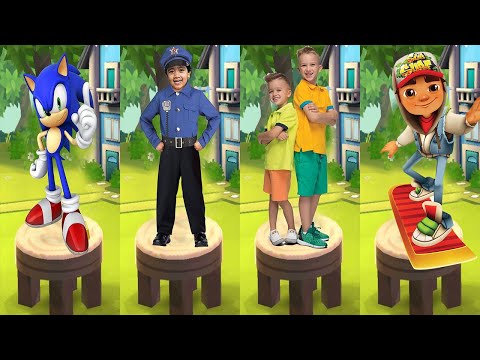 Sonic Dash vs Tag With Ryan vs Vlad & Niki Run vs Subway Surfers - Android Gameplay Walkthrough