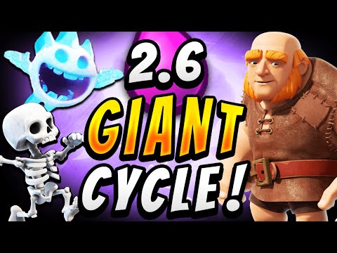 2.6 ELIXIR! FASTEST GIANT CYCLE DECK — Clash Royale