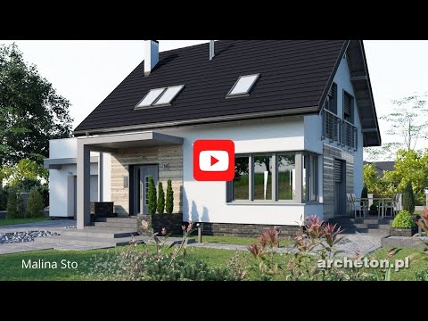 Projekt domu Malina Sto - archeton.pl - z użytkowym poddaszem 140,1 m2