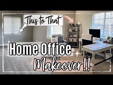 *NEW* HOME OFFICE MAKEOVER :: BEDROOM OFFICE CLEAN &...