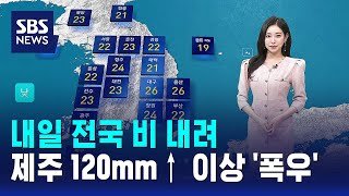 [날씨] 내일 전국 비 내려..제주 120mm↑ 이상 '폭우' / SBS