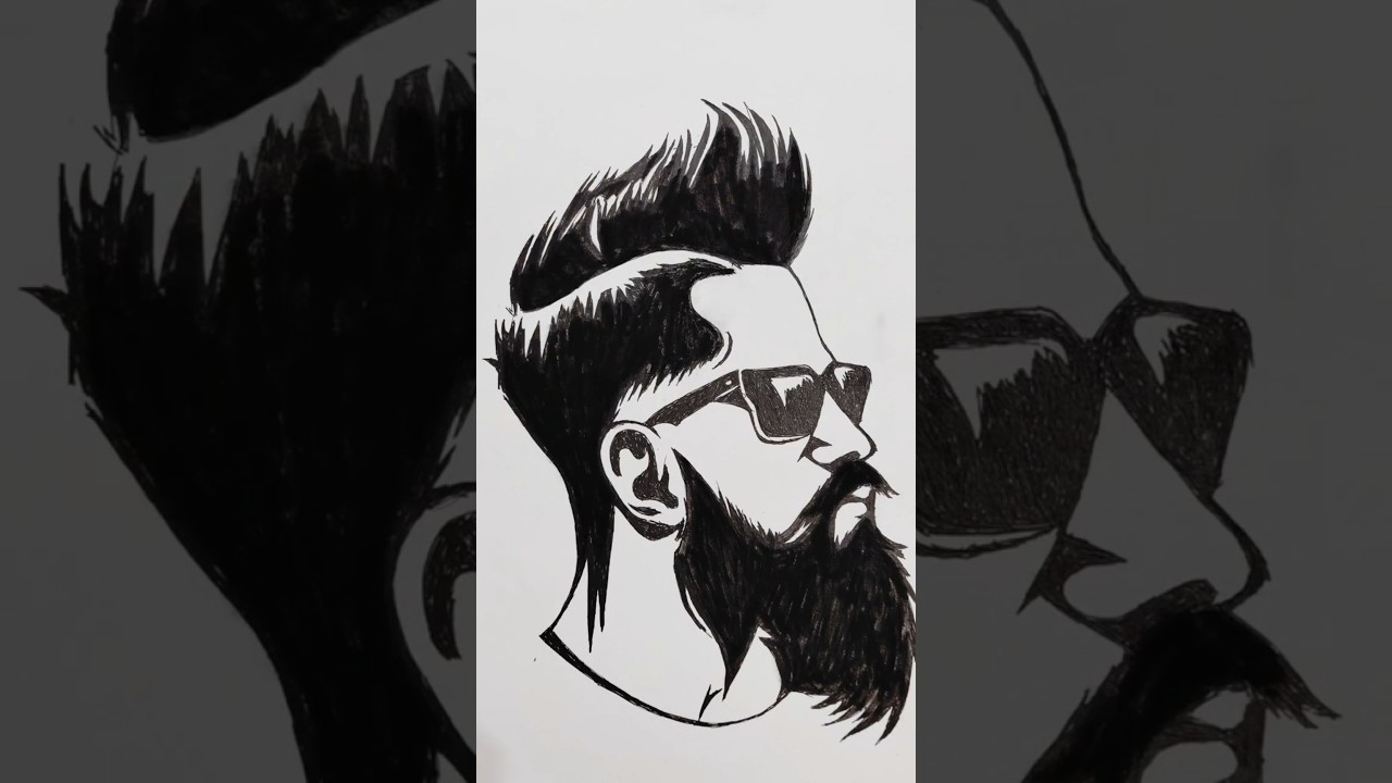 The Art of Black and white portrait || Simple Art |  #portrait #blackandwhiteartwork #reels #shorts