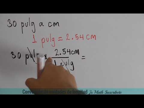 Convertir pulgada a centímetros