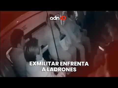 Exmilitar enfrenta a ladrones en combi y se desata balacera