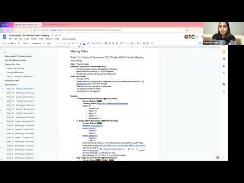 Kubernetes Release Team Meeting for 20221125 (v1.26)