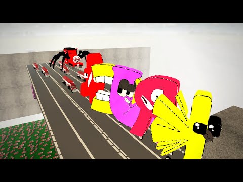 ALPHABET LORE CARS vs Choo Choo Charles in Teardown Crash