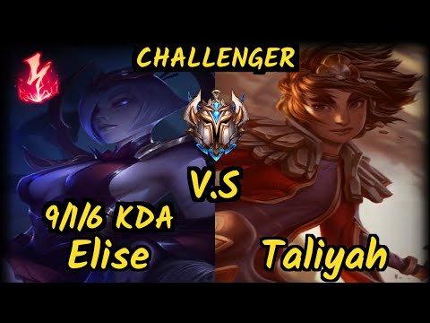 GEN.G Peanut (ELISE) vs TALIYAH - 9/1/6 KDA JUNGLE CHALLENGER GAMEPLAY - KR