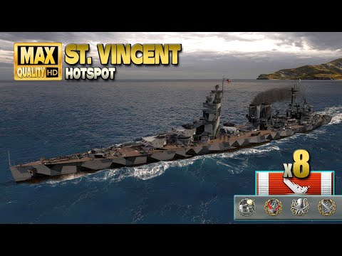 St. Vincent: 8 ships destroyed on map Hotspot - World of Warships