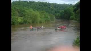 preview picture of video 'Podracers by Wye Canoes on the River Wye in flood, June 2012.'