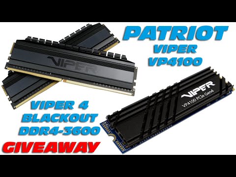 PATRIOT Viper 4 Blackout DDR4-3600 Arbeitsspeicher-Kit &amp; Viper VP4100 SSD Unboxing,Review &amp; Giveaway