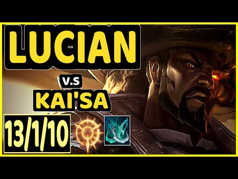 APOLLO (LUCIAN) vs KAI'SA - 13/1/10 KDA BOTTOM ADC CHALLENGER GAMEPLAY - NA