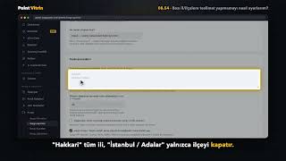 Bazı il/ilçelere teslimat yapmamayı nasıl ayarlarım — Point Vitrin Paneli