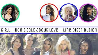 G.R.L. ~ Don&#39;t Talk About Love ~ Line Distribution