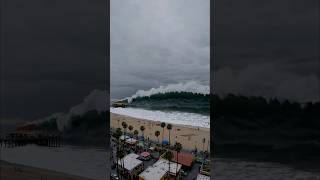 Oh My God😰Wait For End😳Biggest Wave In the World😅 #sea #ocean #viral #ai #reels #shorts #tiktok