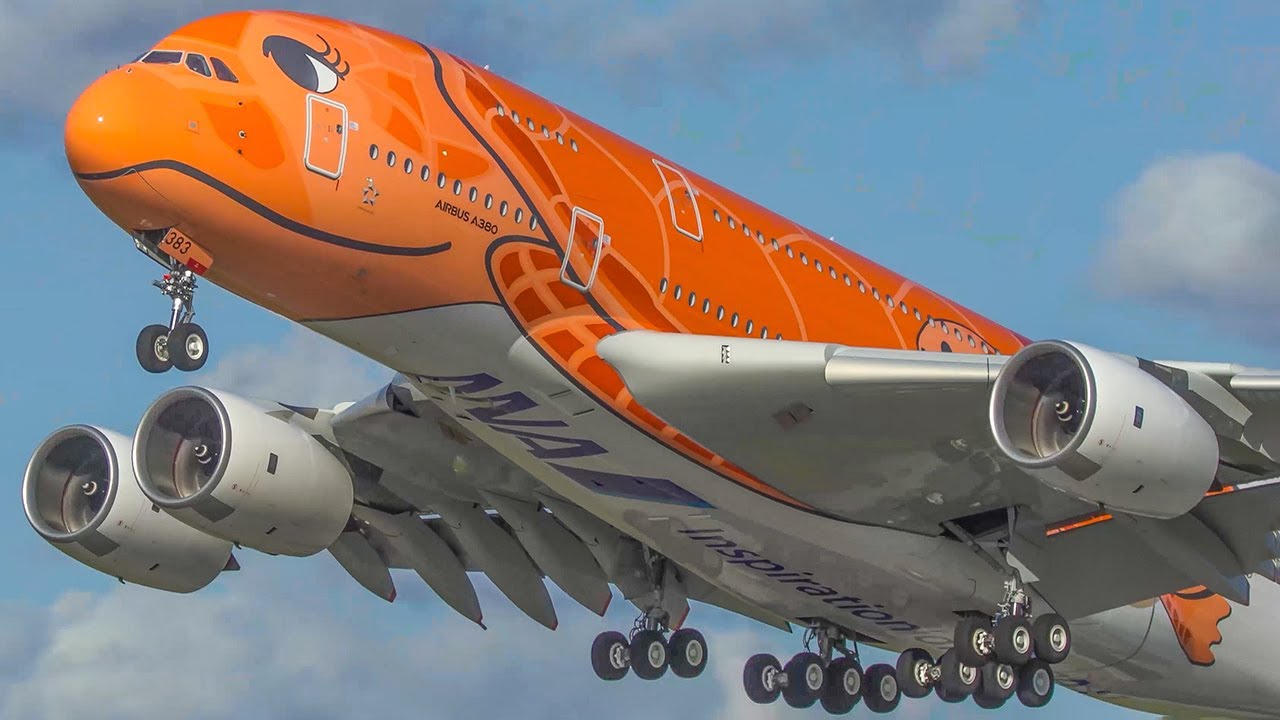 60 MINUTES PURE AVIATION - Airbus A380, Boeing 747 ... Aeroplane Landings & Departures (4K)