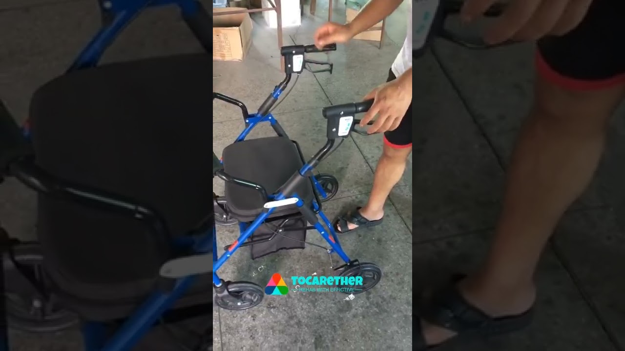 Amazon Hotsale Four Wheel Rollator with Fold Up Removable Back Support  rollator aftrekbaar 2021