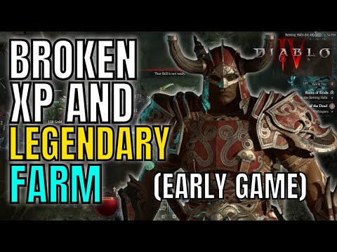 Diablo 4 - The Most Broken Xp And Legendary Farming Location Yet! Level Up Fast In Early Game!