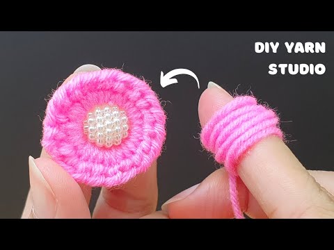 Amazing Woolen Craft Ideas with Finger - Hand Embroidery Wool Flower - Diy Yarn Studio