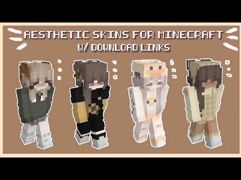 aesthetic minecraft skins for girls 🌙🌻 w/ download links