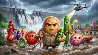 When the Dam Broke.. Potato Saved the Entire Village! 🥔🌊| Emotional Flood Story For English Learning