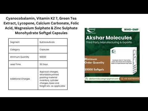Cyanocobalamin, vitamin k2 7, green tea extract, lycopene- t...