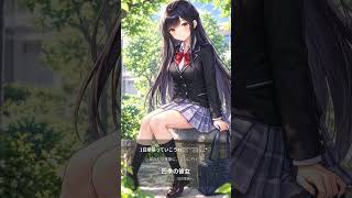 【四季の彼女】2026年9月30日(水)No.914 木漏れ日の通学路、レンガに座っている笑顔の彼女🤗。🌿✨ #四季の彼女 #Shorts