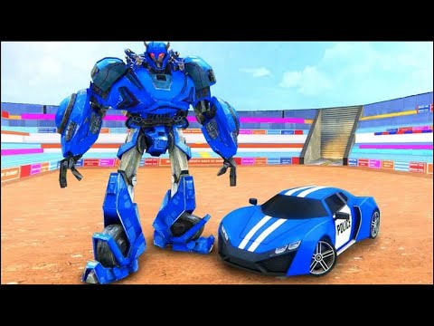 Steel Robot Police Car: Derby Robot Transform Games - Android Gameplay