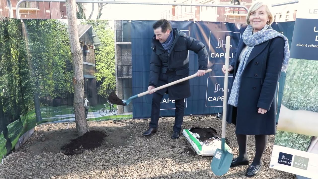 St-André-lez-Lille - Pose du 1er arbre
