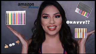 Trying Cheap Amazon Color, Glitter, and pen Eyeliner! okayy??