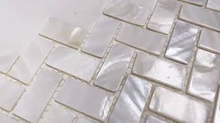 Genuine Mother of Pearl Oyster Herringbone Shell Mosaic Tile for Kitchen Backsplashes