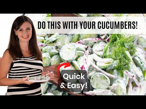 CREAMY CUCUMBER SALAD: The Best Way To Use Up Your Cucumbers This Summer