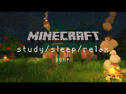 Minecraft relaxing music Cozy cottage with rain sounds to study and relax to