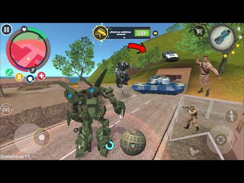 Rope Hero Vice Town - (Transformer Jet Airplane Fight Army Man)Green Jet Robot Fly on Army Base Camp
