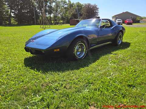 1975 Steel Blue Stingray Corvette 4spd Manual Video