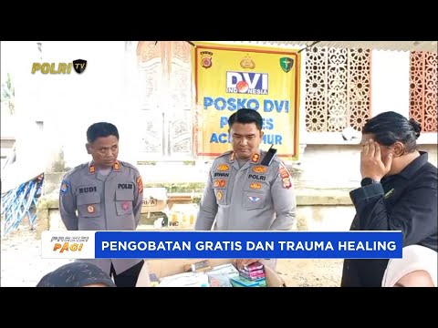 KAPOLRES ACEH TIMUR TINJAU PENGOBATAN GRATIS &amp; TRAUMA HEALING BAGI KORBAN BANJIR JULOK