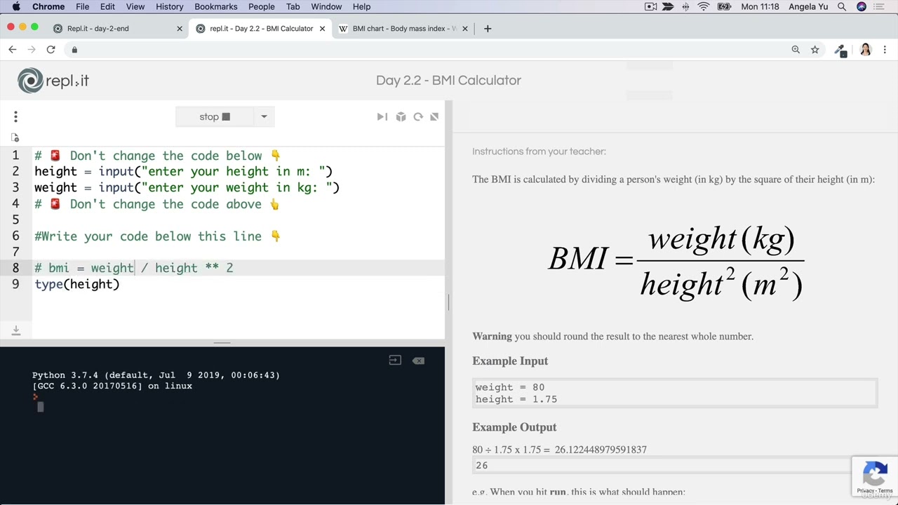 23   Interactive Coding Exercise BMI Calculator