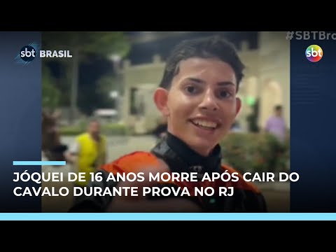 Jóquei de 16 anos morre após cair do cavalo durante prova no Hipódromo da Gávea (RJ) | #SBTBrasil