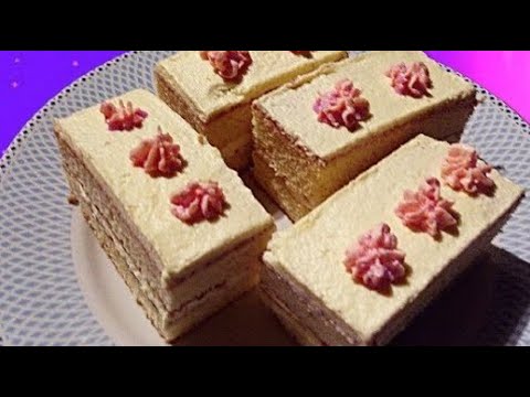 Бабушкин рецепт! Вкус детства Бисквитное пирожное с масляным кремом 🍰