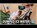Kid Pours ICE WATER On Dad