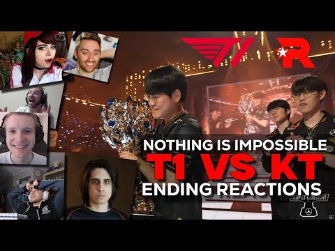 Streamers React To T1 Doing The Impossible | T1 VS KT WORLDS FINALS REACTION